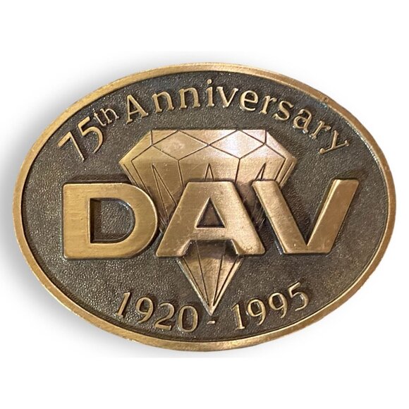 Disabled American Veterans 75th Anniversary Commemorative Metal Belt Buckle Rare - Picture 1 of 3